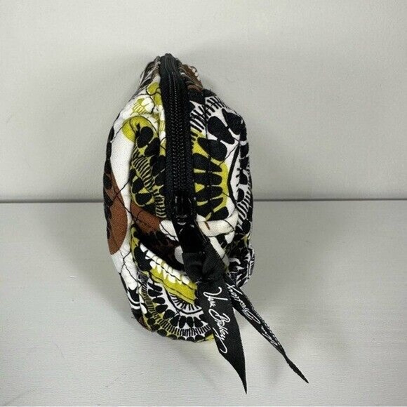 EUCVera Bradley Cocoa Moss Medium Zip Cosmetic Bag Lined Make-up Toiletries Case - Picture 2 of 9